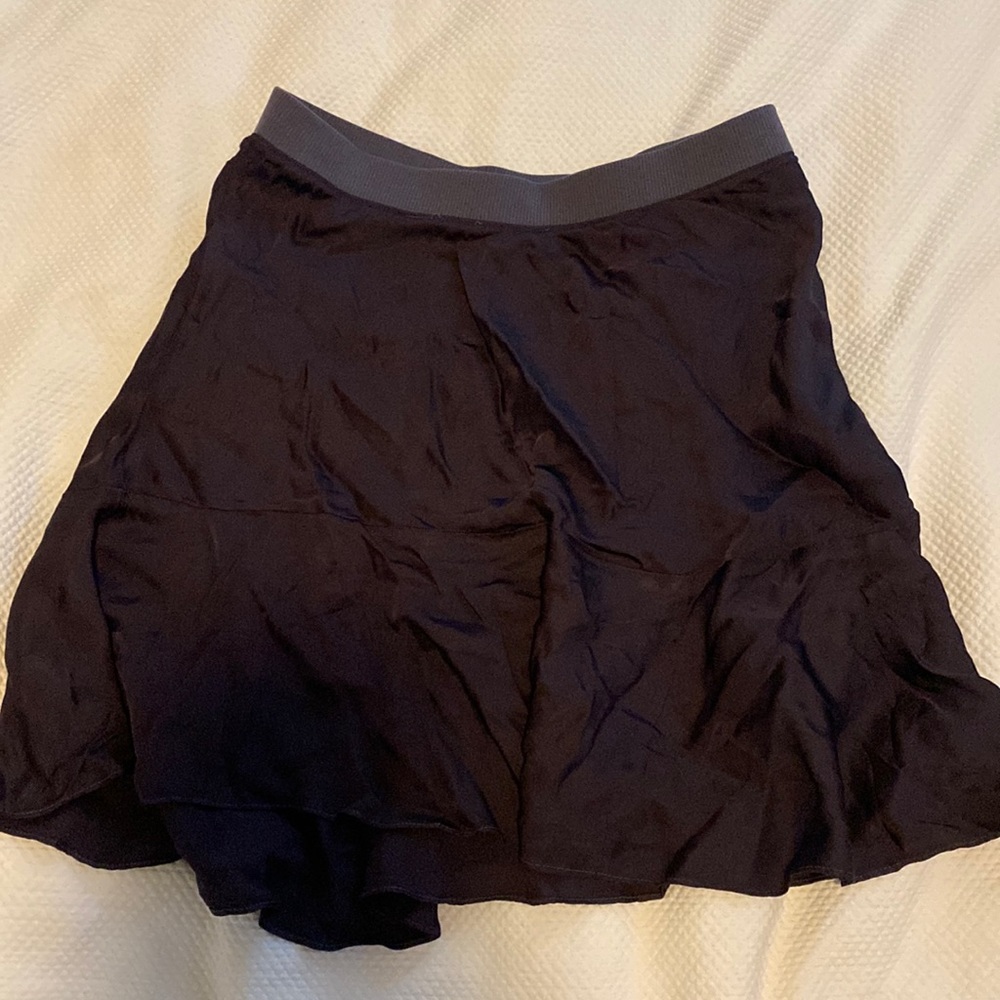 Navy silk skirt